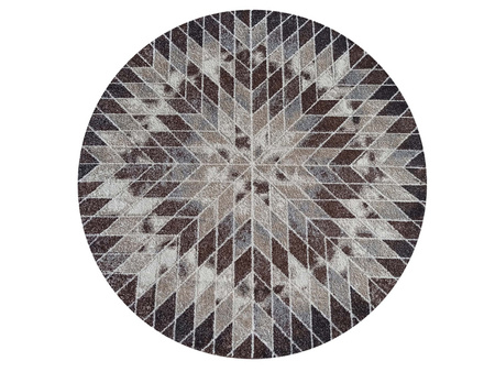 Dywan okrągły brązowy geometryczny Rozeta Panamero 10 - koło 200 cm
