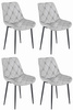 "Krzesło TOR - aksamit srebrno-szary / nogi czarne x 4"