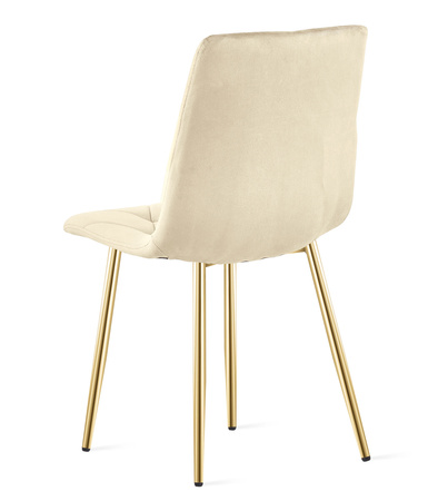 "Krzesło LIBRA - jasny beż aksamit / nogi kolor złoty x 4"