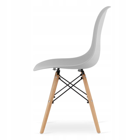 Skandynawski zestaw stół i 4 krzesła: Duży okrągły stół TODI 100cm i 4 szare krzesła OSAKA