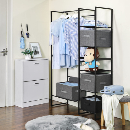 Pudełko tekstylne z pokrywą - Szary pojemnik tekstylny 3 sztuki - SONGMICS RYZB03G