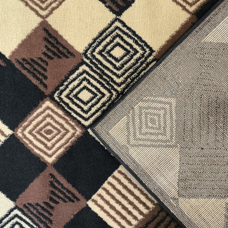 Elegancki dywan BCF 180x250 / Alfa 17 - Klasyczny, brązowy dywan do salonu