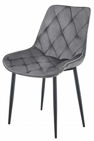 "Krzesło TOR - ciemny szary aksamit / nogi czarne x 2"