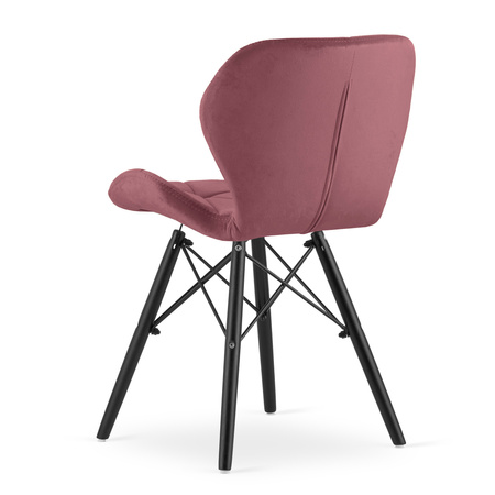"Krzesło LAGO Aksamit - ciemny róż / nogi czarne x 2"