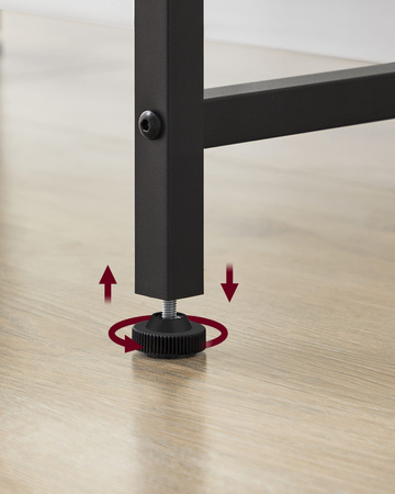 Małe loftowe biurko komputerowe z nadstawką i torbą na dokumenty - VASAGLE LWD080B01V1