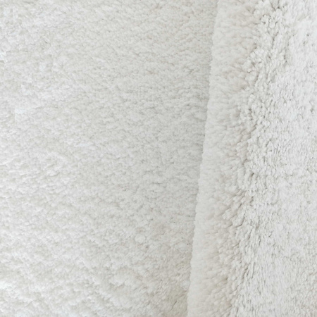Dywan biały gładki bez wzorów typu shaggy do salonu Kamel 120x170 cm