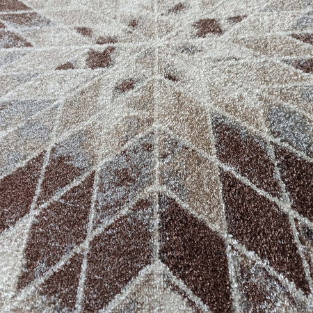 Dywan okrągły brązowy geometryczny Rozeta Panamero 10 - koło 100 cm