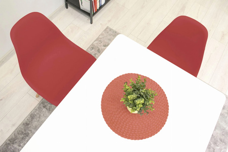 Krzesło OSAKA w kolorze cynober - Plastikowe krzesło o malinowym zabarwieniu