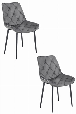 "Krzesło TOR - ciemny szary aksamit / nogi czarne x 2"