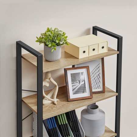 Rustykalny regał do salonu - Loftowa półka na książki (Dąb Sonoma) VASAGLE LLS062B11