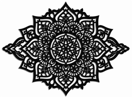 AŻUROWA DEKORACJA ŚCIENNA 3D, MANDALA, YOGA, PIĘKNY, DEKORACYJNY PANEL, BIAŁY