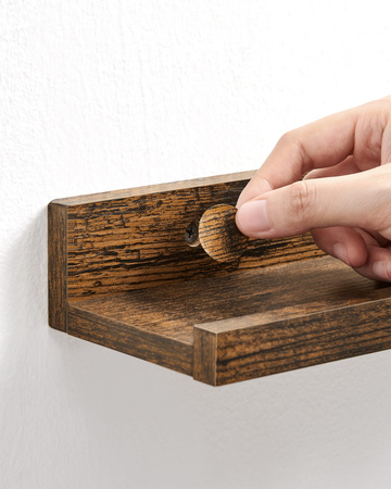 Brązowe rustykalne półki ścienne - Zestaw 3 półek ściennych - VASAGLE LWS038T01