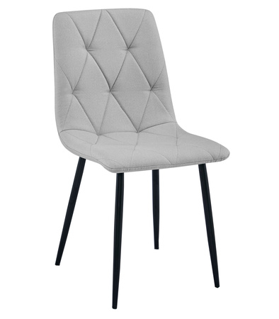 "Krzesło LIBRA - jasny szary materiał / nogi czarne x 2"