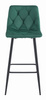 Tapicerowany hoker NADO - Zielony (butelkowa zieleń), pikowany stołek barowy