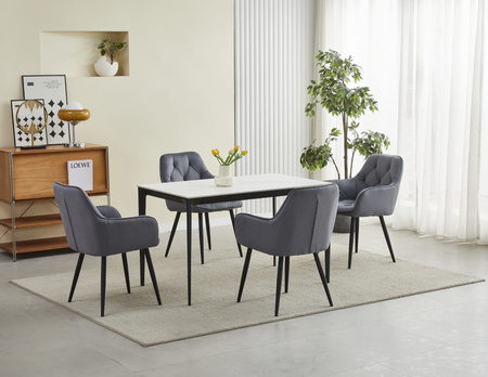 "Krzesło JORK - ciemny szary aksamit / nogi czarne x 1"