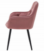 "Krzesło JORK - róż aksamit / nogi czarne x 2"