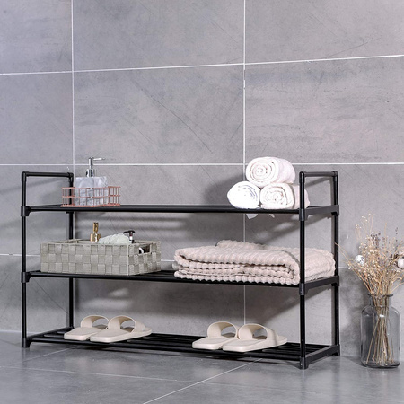 Szeroka półka na buty Organizer - Czarny regał na obuwie - SONGMICS LSA303B02