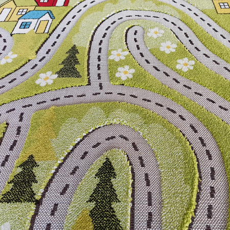 Dywan sensoryczny dla chłopca Ulice Color Kids 02 zielony 200x290 cm