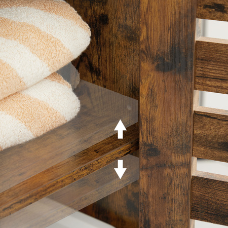 Loftowa szafka łazienkowa - Industrialny brązowy regał łazienkowy - VASAGLE BBK142X01V1