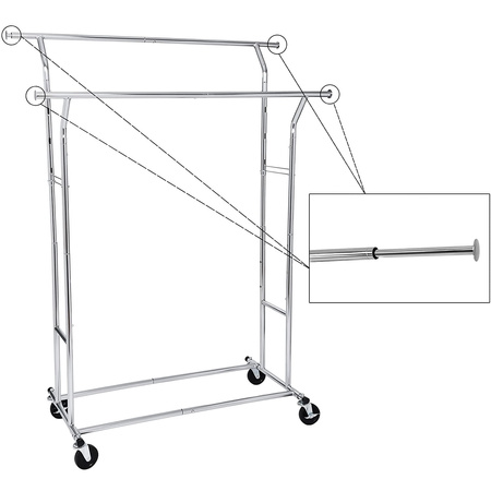 Stojący wieszak na kółkach - Podwójny stojak na ubrania - SONGMICS HSR12S