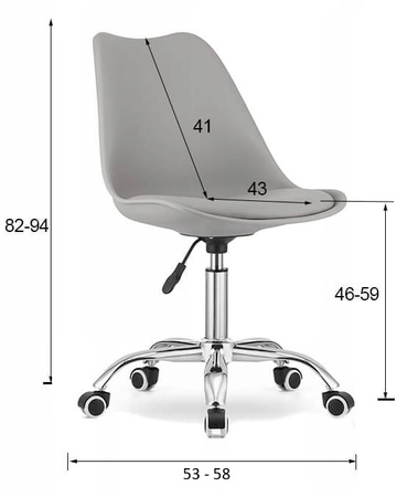 Obrotowe krzesło na kółkach z poduszką ALBA - Niebieski fotel biurkowy młodzieżowy