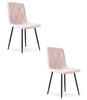 "Krzesło LIBRA - jasny róż aksamit / nogi czarne x 2"