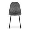 Tapicerowane krzesło ASTI - Ciemnoszare, welurowe krzesło z ozdobnym pikowaniem