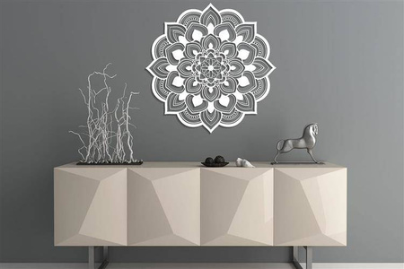 DEKORACYJNY PANEL AŻUROWY, MANDALA, KWIAT, DEKORACJA ŚCIENNA 3D, ORNAMENT,60 cm, RÓŻOWY