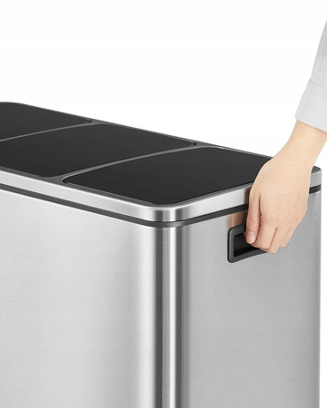 Kosz do segregacji śmieci - Duży kosz na śmieci stal nierdzewna - SONGMICS LTB54NL