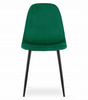 Proste krzesło tapicerowane butelkowa zieleń COMO - Zielone krzesło z aksamitu