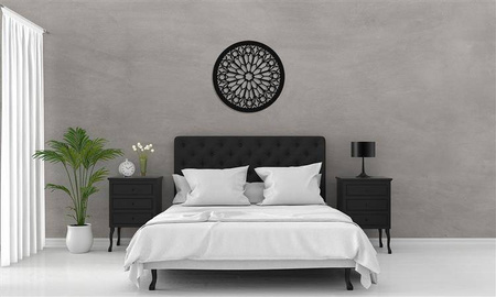 AŻUROWA ROZETA GOTYCKA,ROSE DU MIDI, DEKORACJA ŚCIENNA 3D, ORNAMENT,60 CM, BIAŁY