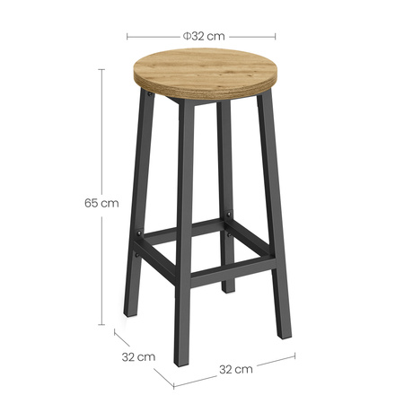 Taboret barowy - artisan / nogi czarne - LBC328B88