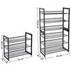 3-poziomowa półka na buty - Czarna szafka na buty do przedpokoju - Regał - SONGMICS LMR03B