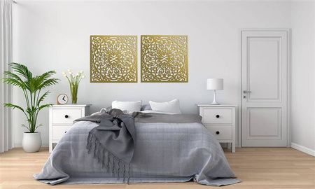 DEKORACYNY PANEL AŻUROWY, STYL MAROKAŃSKI, DEKORACJA ŚCIENNA 3D, ORNAMENT, DYPTYK, CZARNY