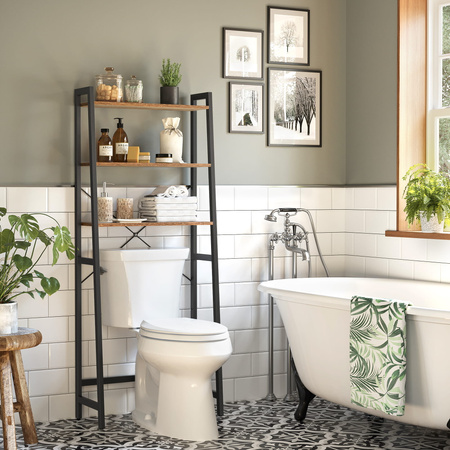 Regał łazienkowy nad toaletę - Szafka 3-poziomowa nad pralkę lub WC VASAGLE BTS005B01