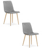 "Krzesło TURIN - jasny szary aksamit / nogi kolor drewna x 2"