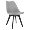 Nowoczesne szare krzesło kuchenne z poduszką MARK - Proste krzesło z tworzywa