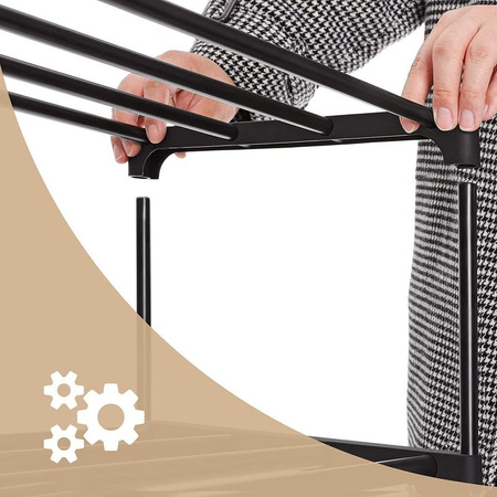 Wysoka półka na buty 10 poziomów - Czarny modułowy regał na obuwie - SONGMICS LSA25BK