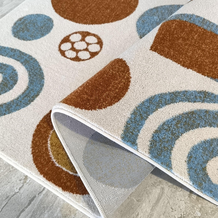 Dywan dla dzieci 80x150 / Lovi Lumi 02 - Biały dywan dziecięcy we wzory