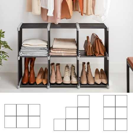 Czarny regał modułowy - Półka do przechowywania 6 poziomów SONGMICS LSN63H