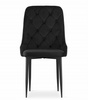 Czarne krzesła Glamour do jadalni CAPRI (2 sztuki) - Tapicerowane krzesła pikowane