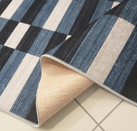 Dywan geometryczny poliestrowy do kuchni Blanka 01 niebieski 160x220 cm