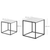 Stoliki kawowe - czarne metalowe nogi i marmurowy blat - Zestaw 2 stolików Loft