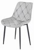 "Krzesło TOR - aksamit srebrno-szary / nogi czarne x 4"