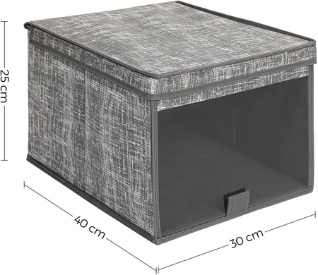 Organizer do szafy x3 - Szary pojemnik, pudełko do przechowywania z okienkiem RFB103G01