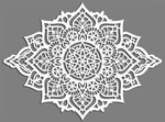 AŻUROWA DEKORACJA ŚCIENNA 3D, MANDALA, YOGA, PIĘKNY, DEKORACYJNY PANEL, BIAŁY
