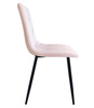 "Krzesło LIBRA - jasny róż aksamit / nogi czarne x 2"