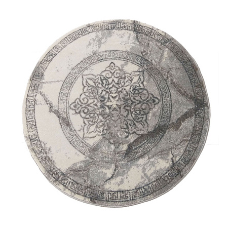 Dywan okrągły nowoczesny styl Versace Mandala Vista 04 szary 160 cm