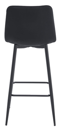 Czarny hoker POZZA - Tapicerowane krzesło barowe z oparciem