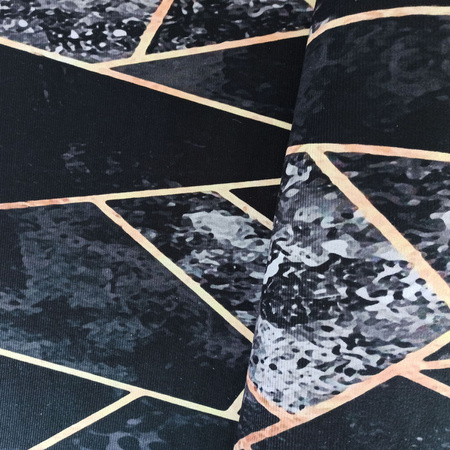 Dywan czarno złoty geometryczny Mozaika BLACK and GOLD 16 - 60x100 cm